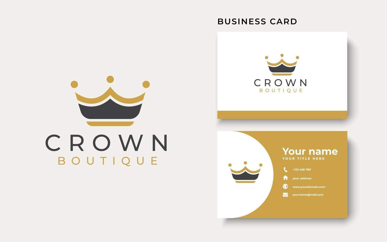 Golden Crown Logo Template. Vector Illustration