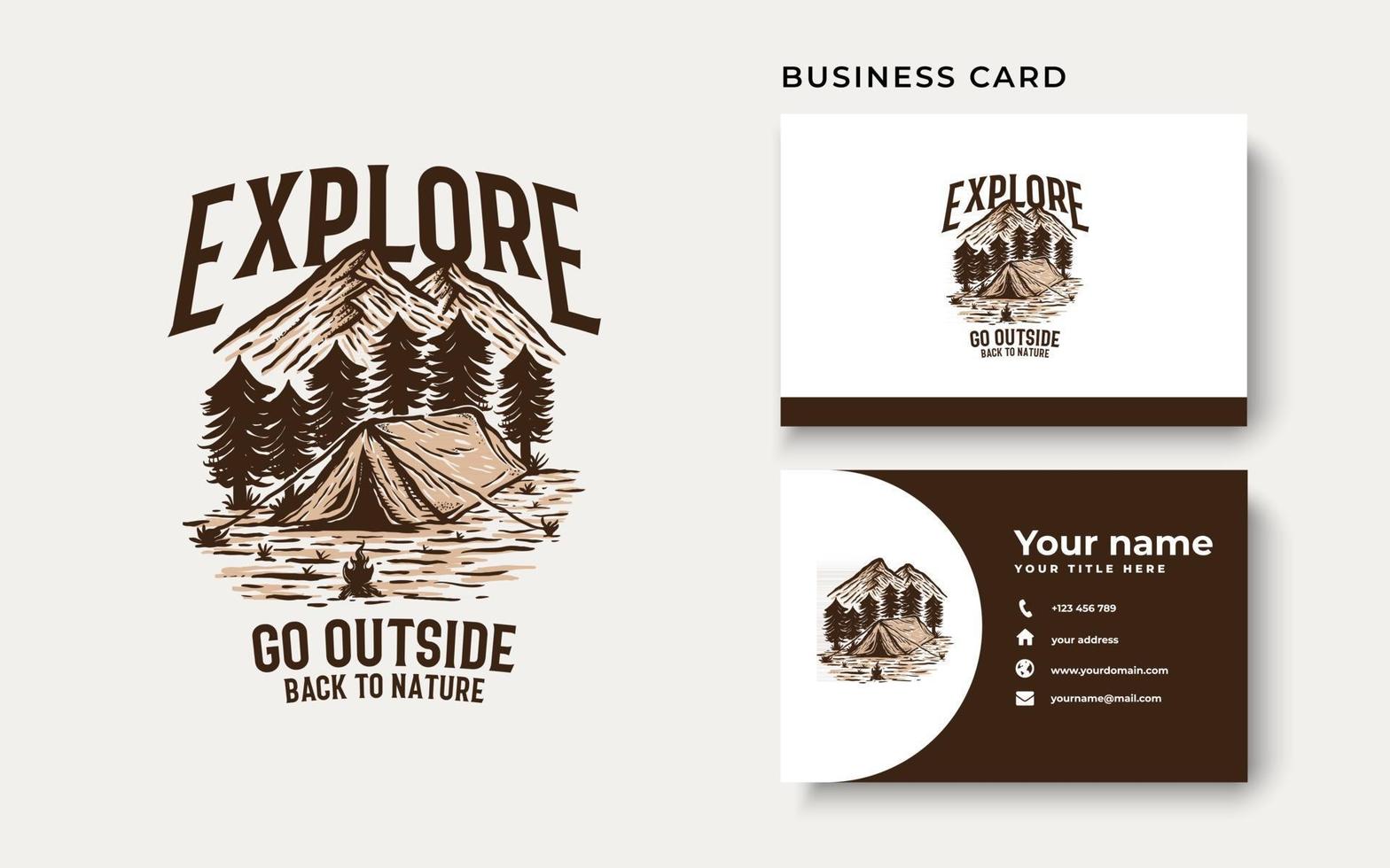 Mountain Adventure and Outdoor Vintage Logo Template. Badge or Emblem Style. Vector Illustration