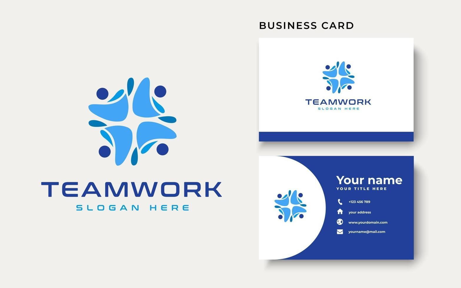 Teamwork Abstract Logo Template. Vector Illustration