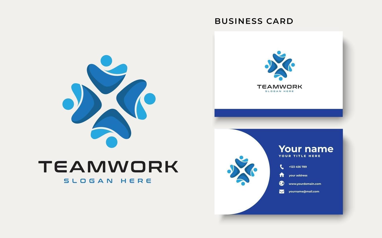 Teamwork Abstract Logo Template. Vector Illustration