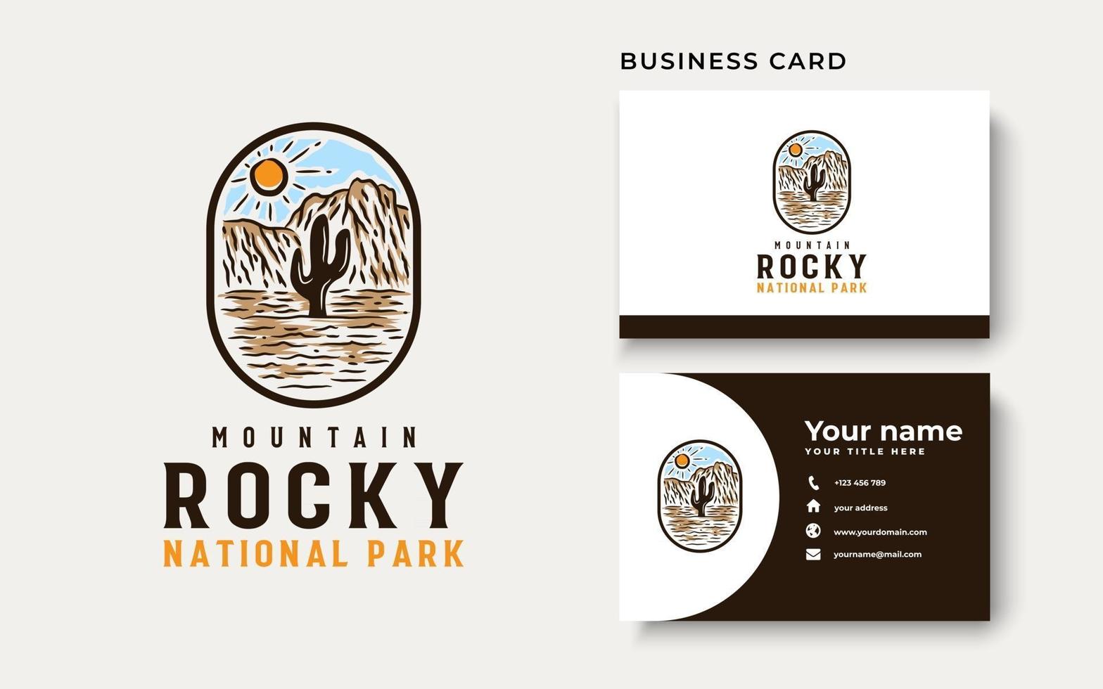 Rocky Mountain Adventure and Outdoor Vintage Logo Template. Badge or Emblem Style. Vector Illustration