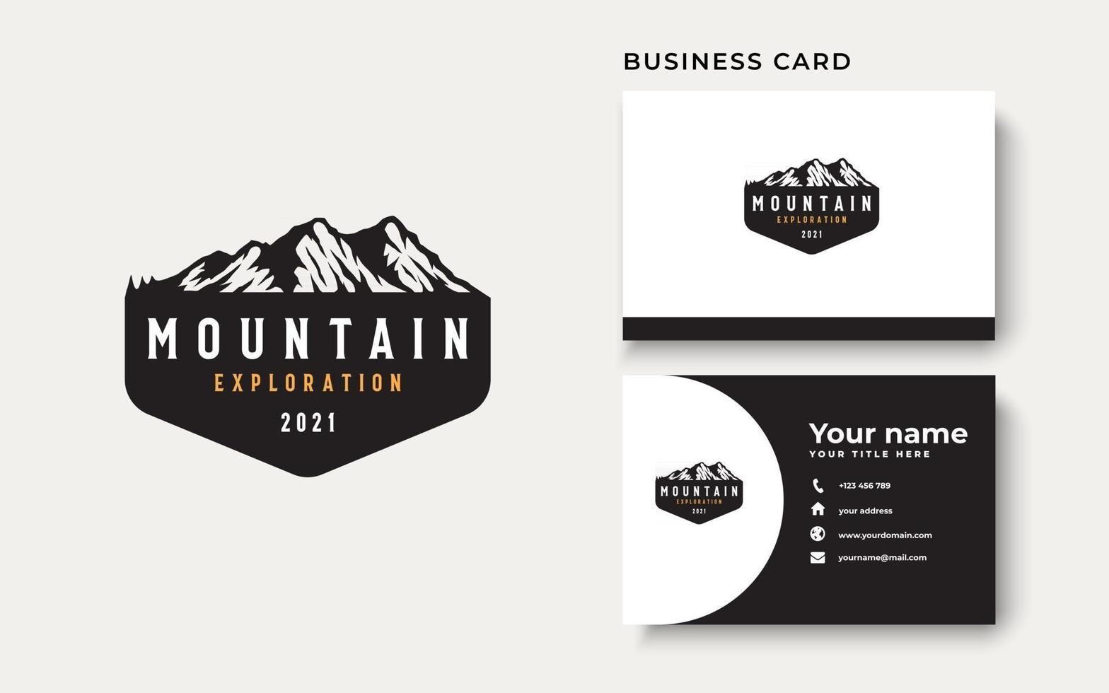 Mountain Adventure and Outdoor Vintage Logo Template. Badge or Emblem Style. Vector Illustration