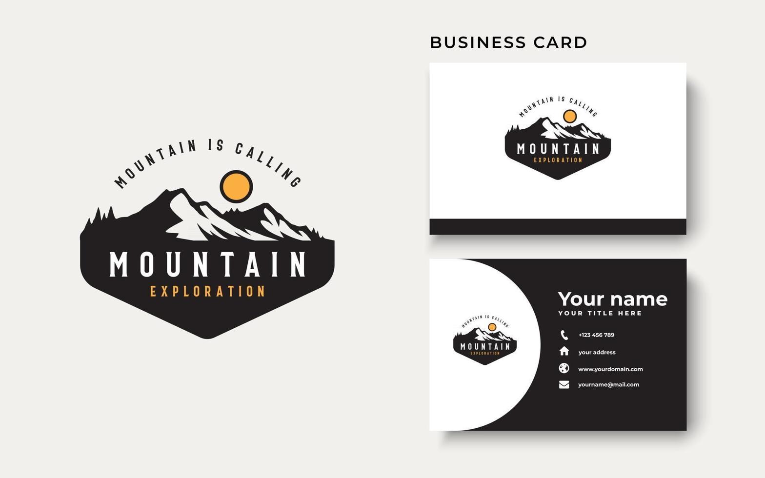 Mountain Adventure and Outdoor Vintage Logo Template. Badge or Emblem Style. Vector Illustration