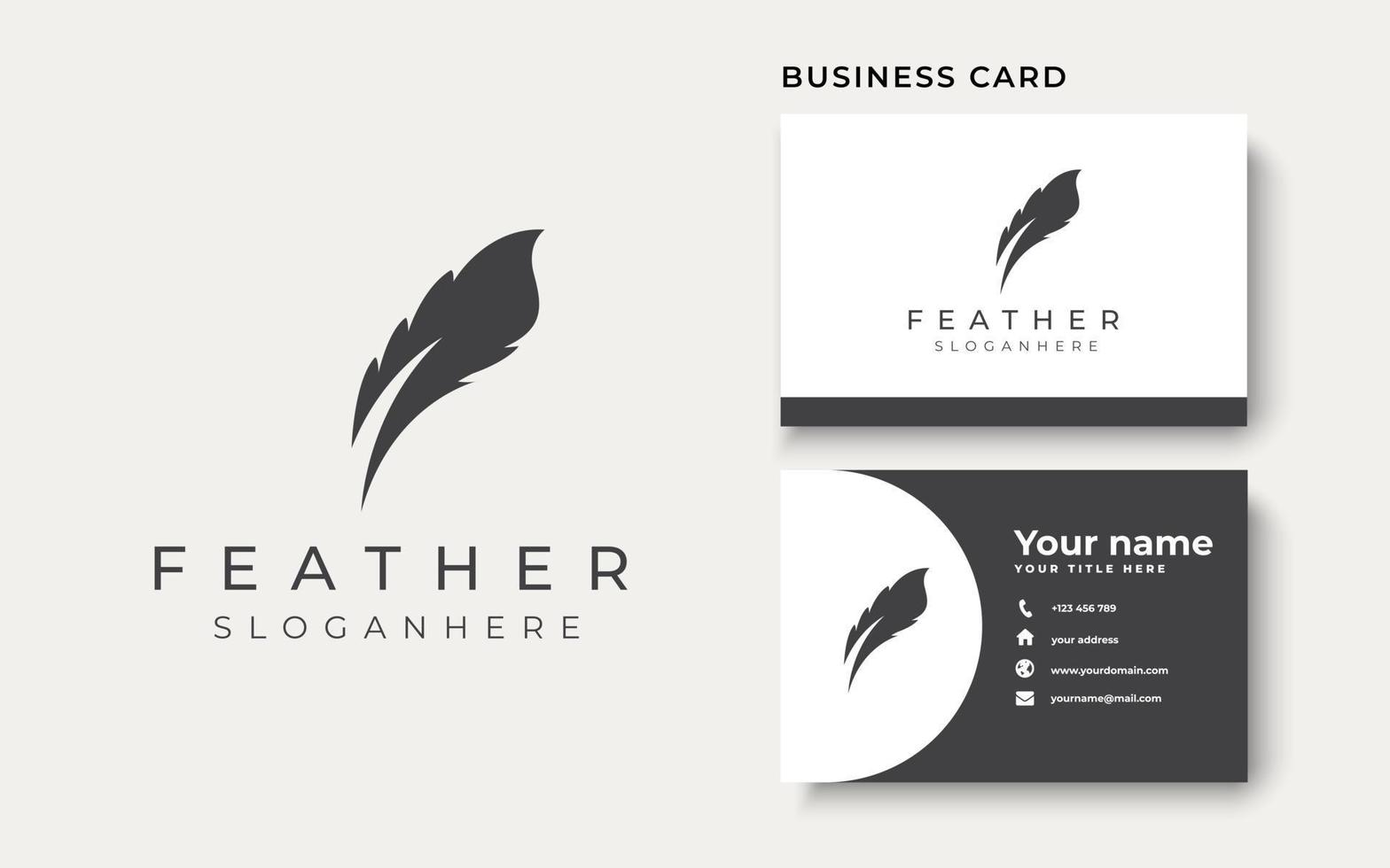 Feather Logo Template. Vector Illustation