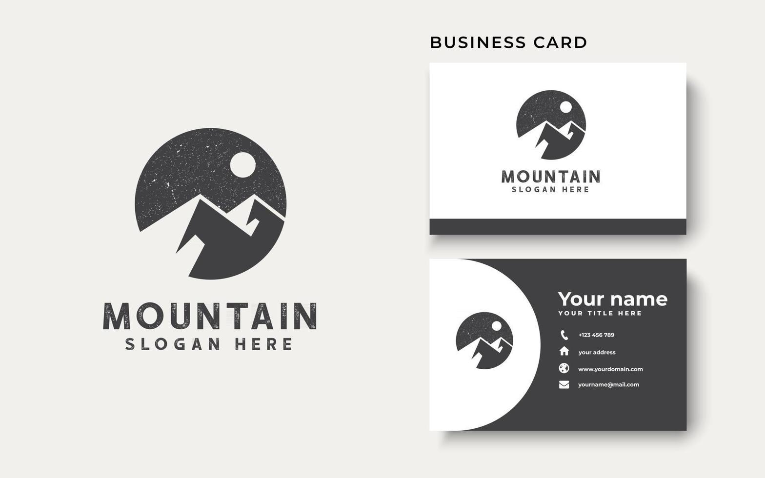 Mountain Glyph Logo Template Isolated in White Background vector