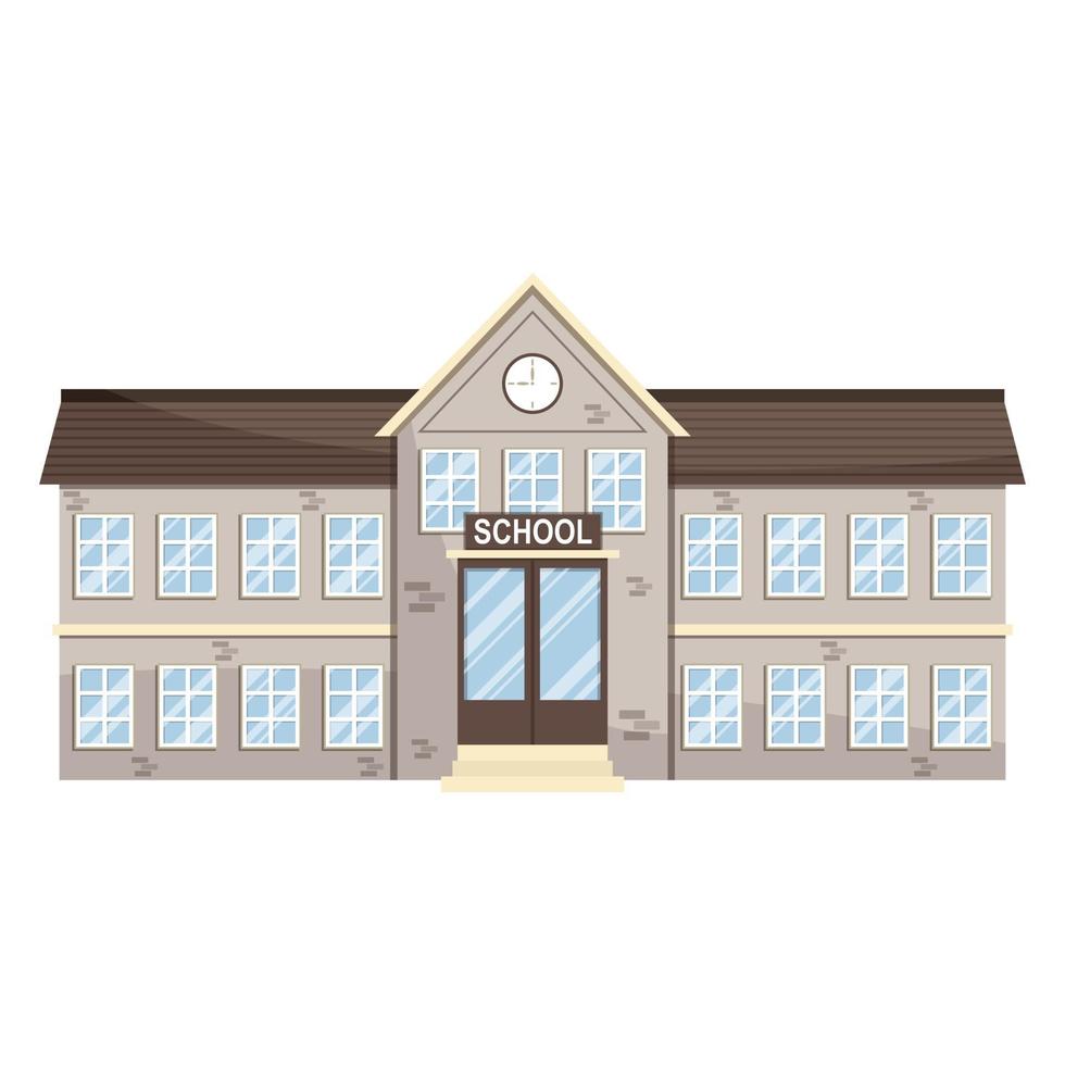 Grey brick school Building vector