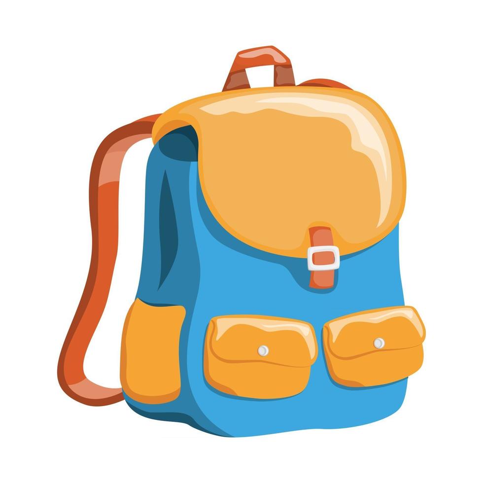 Cartoon school backpack vector