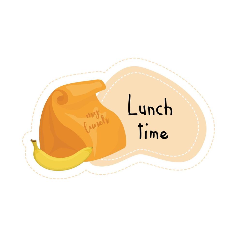 back to school sticker Lunch time vector