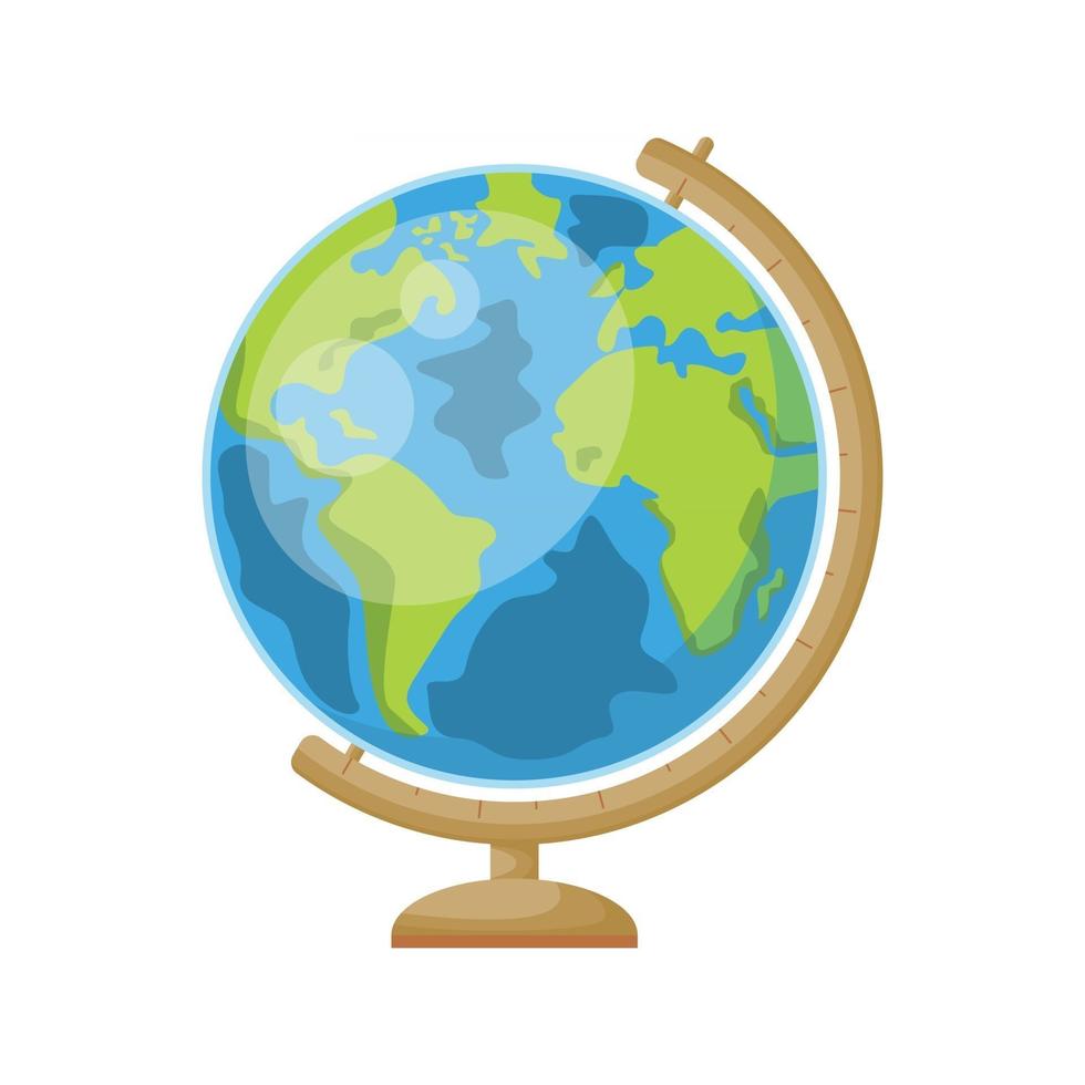 Cartoon school globe vector