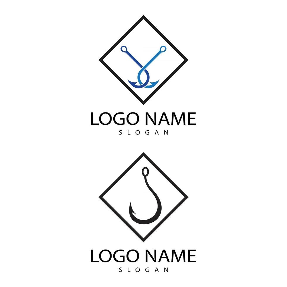Fishing hook icon design template vector illustration