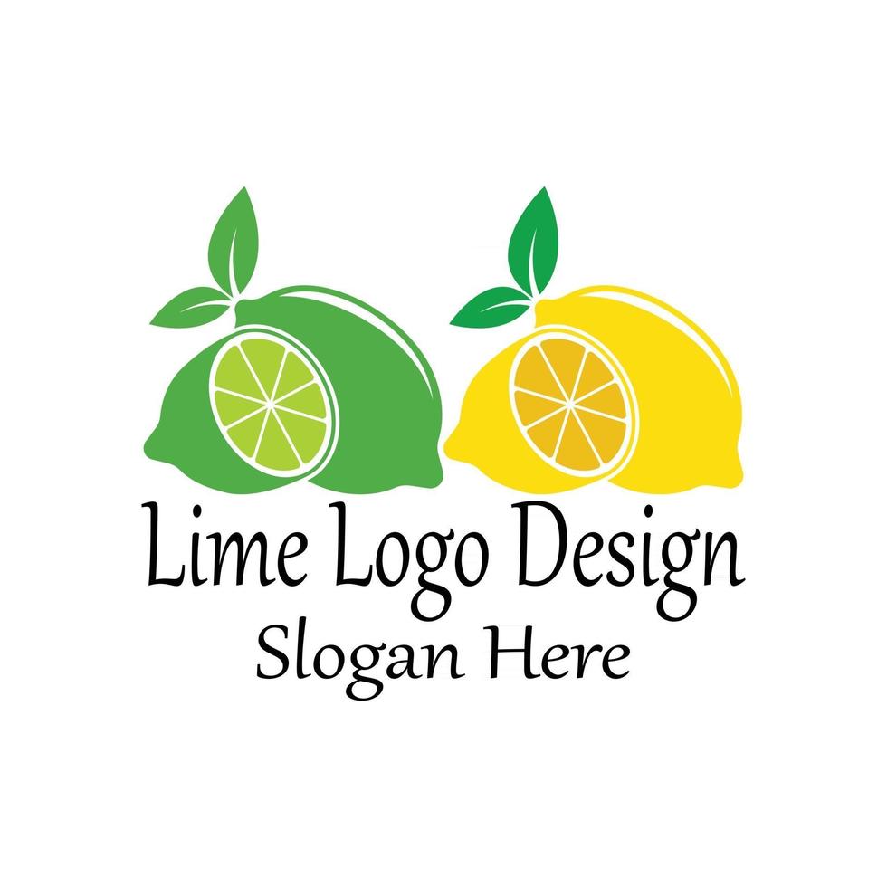 fresh lemon lime logo vector template icon