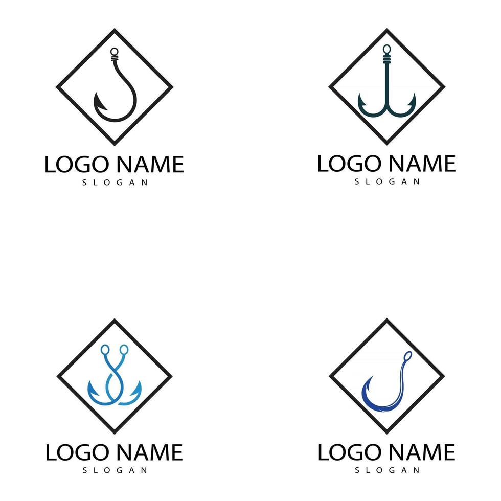Fishing hook icon design template vector illustration