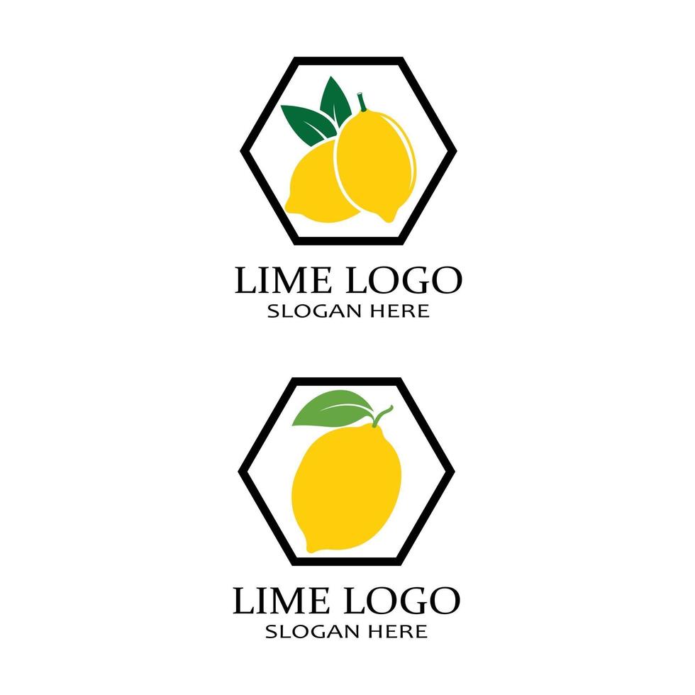 fresh lemon lime logo vector template icon