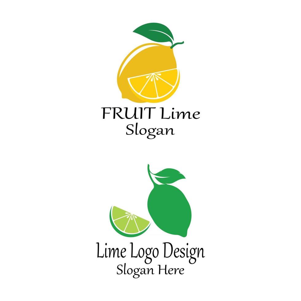 fresh lemon lime logo vector template icon