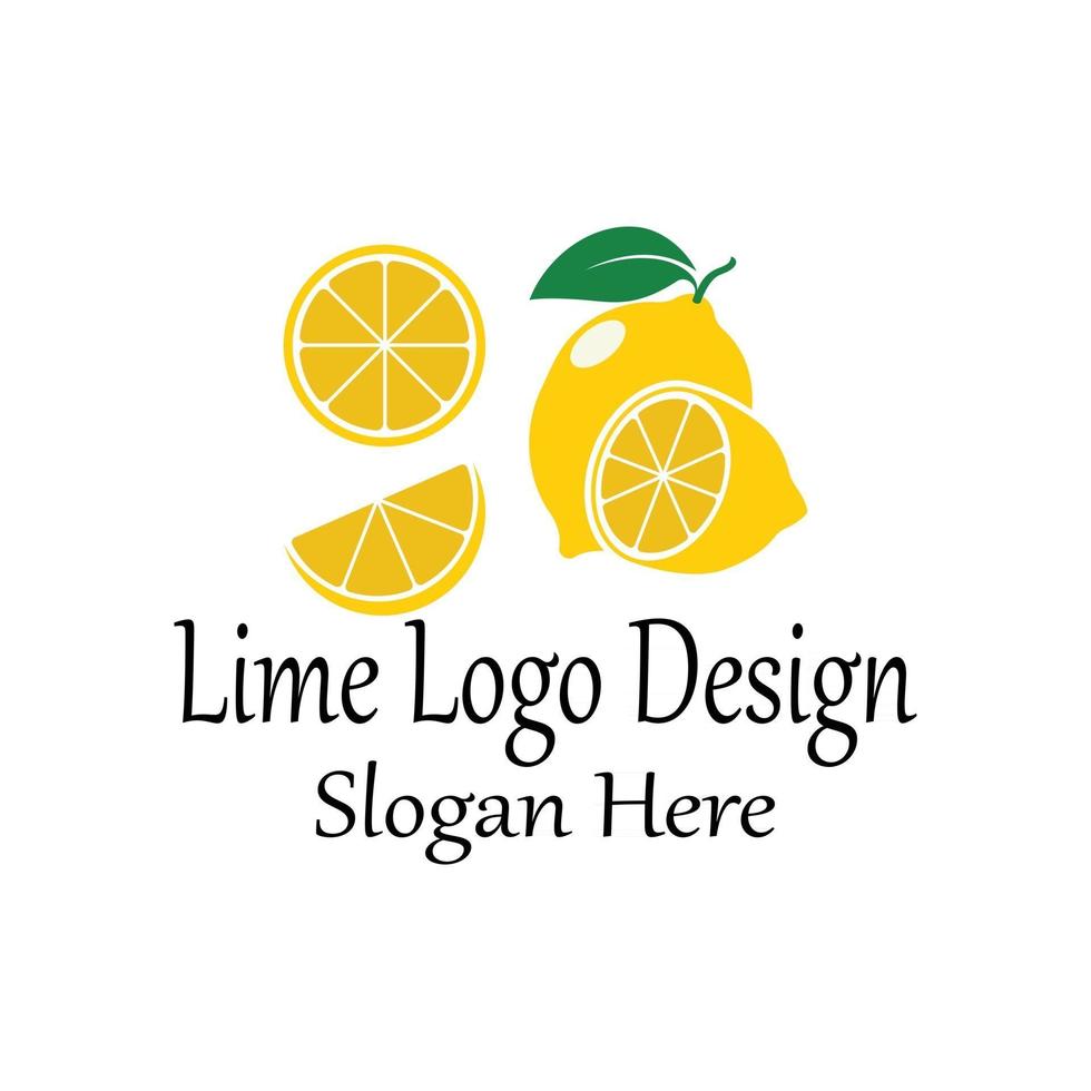 fresh lemon lime logo vector template icon