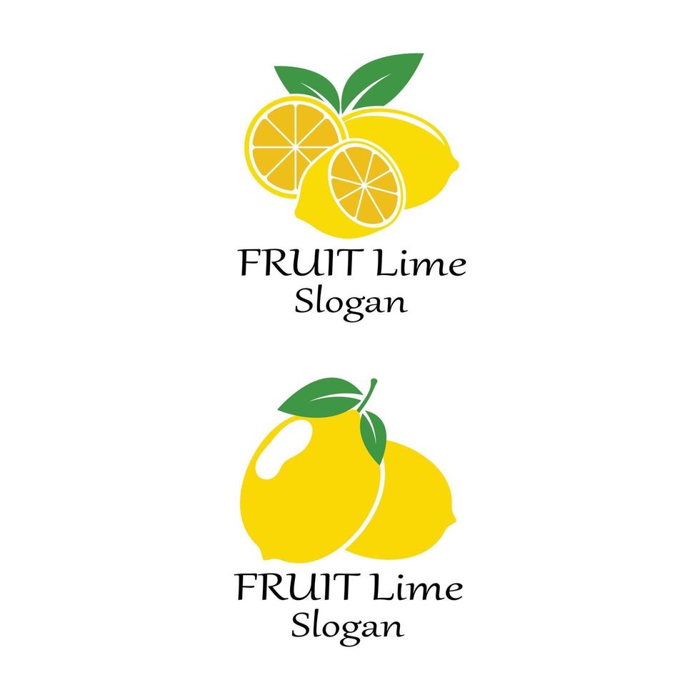 fresh lemon lime logo vector template icon