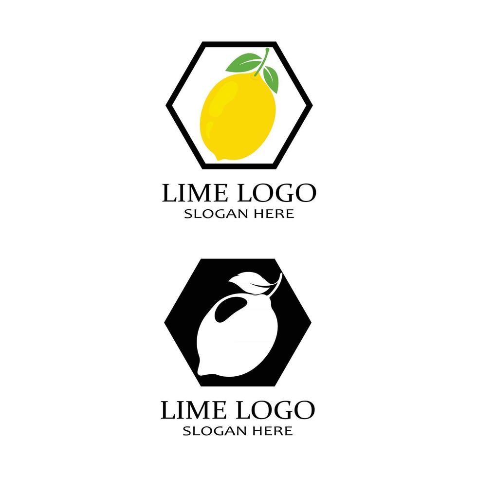 fresh lemon lime logo vector template icon