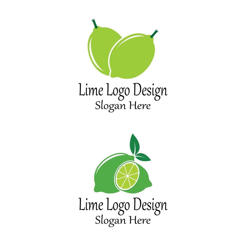 fresh lemon lime logo vector template icon