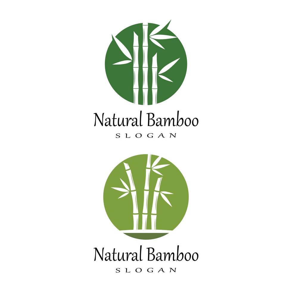 Diseño de ilustración de icono de vector de plantilla de logotipo de bambú