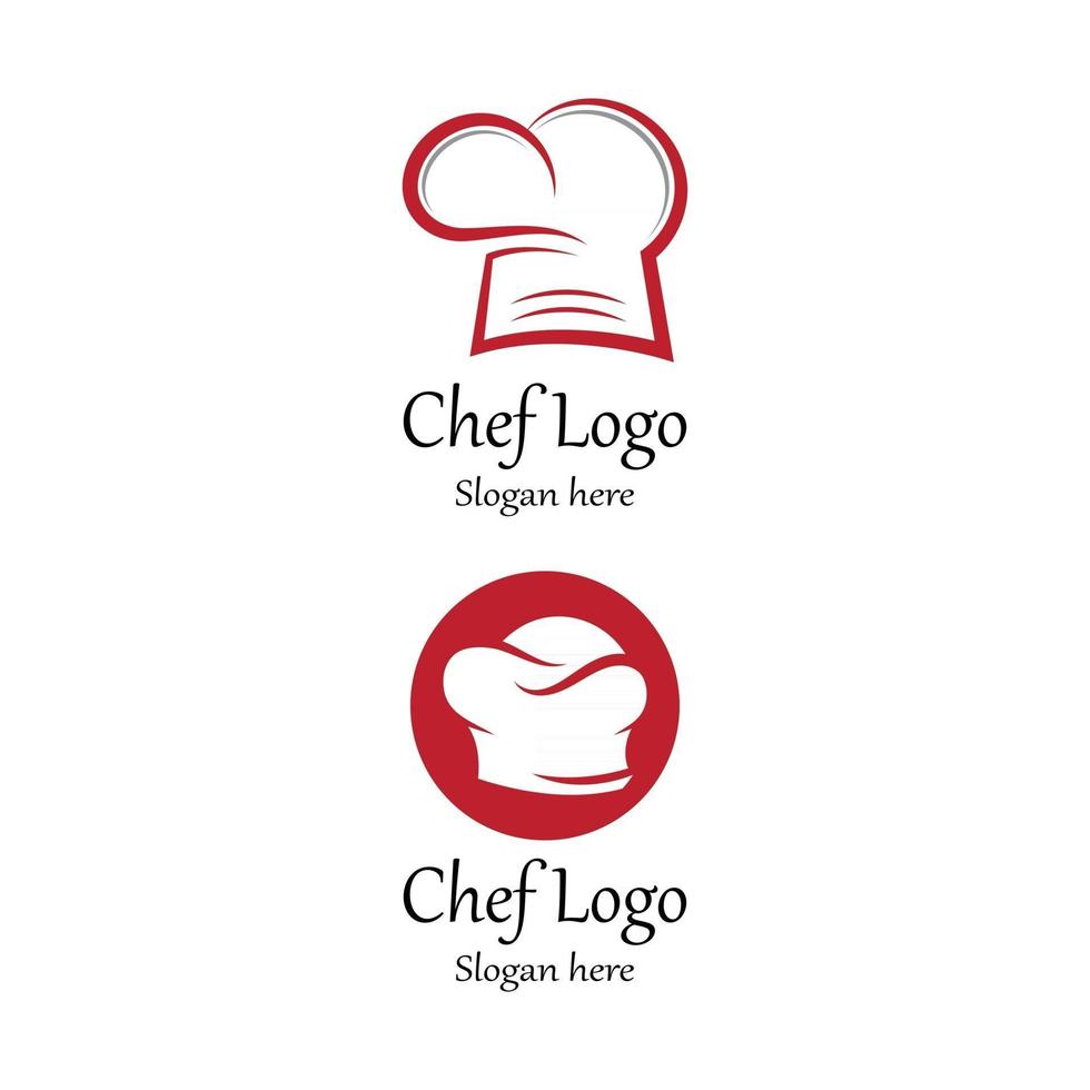 sombrero, chef, logotipo, plantilla, vector, ilustración vector