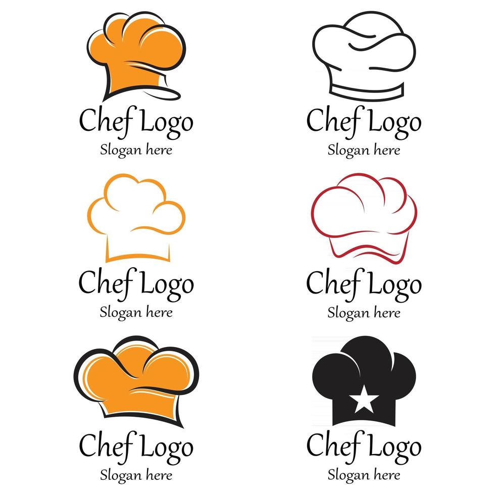 sombrero, chef, logotipo, plantilla, vector, ilustración vector