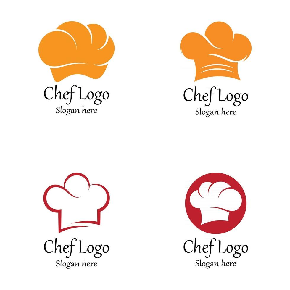 sombrero, chef, logotipo, plantilla, vector, ilustración vector