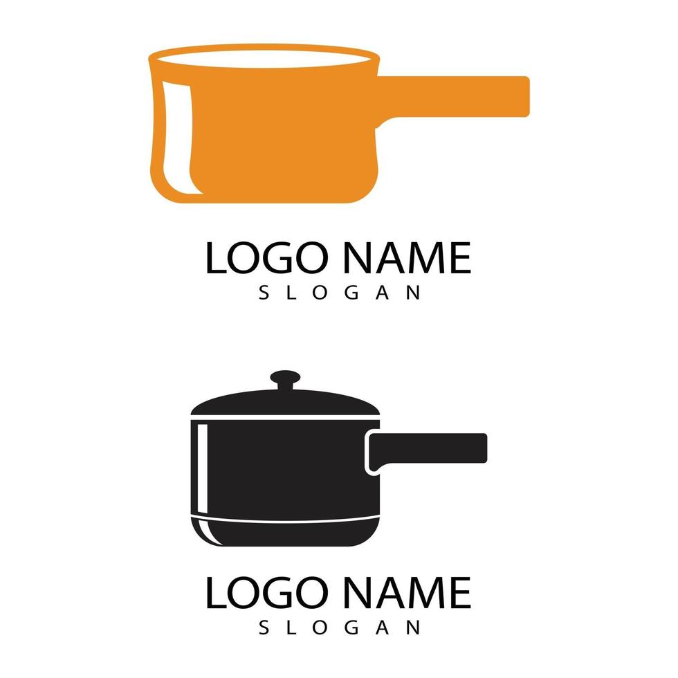 Saucepan Icon Logo Vector template and Symbol