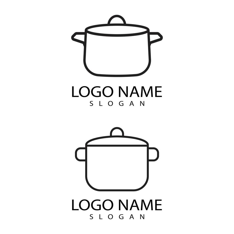 Saucepan Icon Logo Vector template and Symbol
