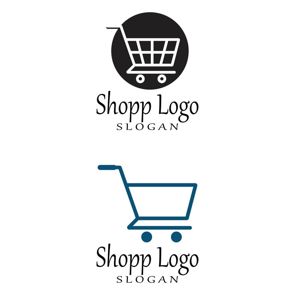 Basket store and Shopping Cart Logo vector Template Illustration Design