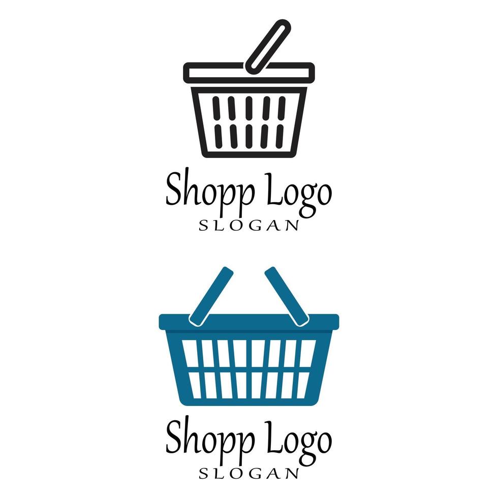 Basket store and Shopping Cart Logo vector Template Illustration Design