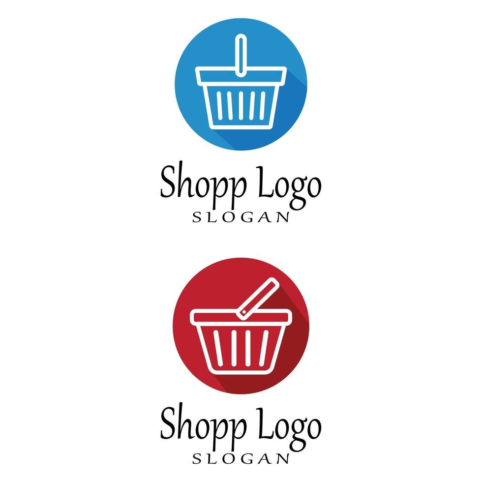 Basket store and Shopping Cart Logo vector Template Illustration Design