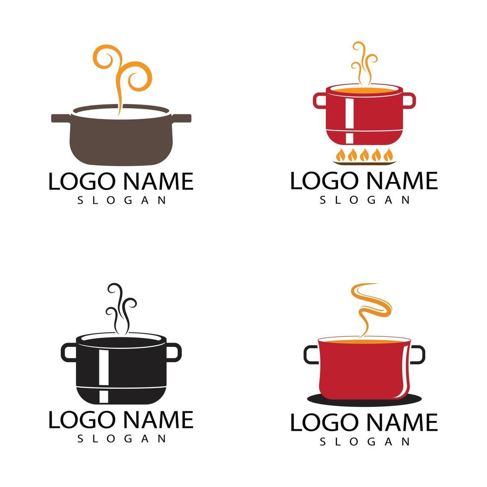 Saucepan Icon Logo Vector template and Symbol