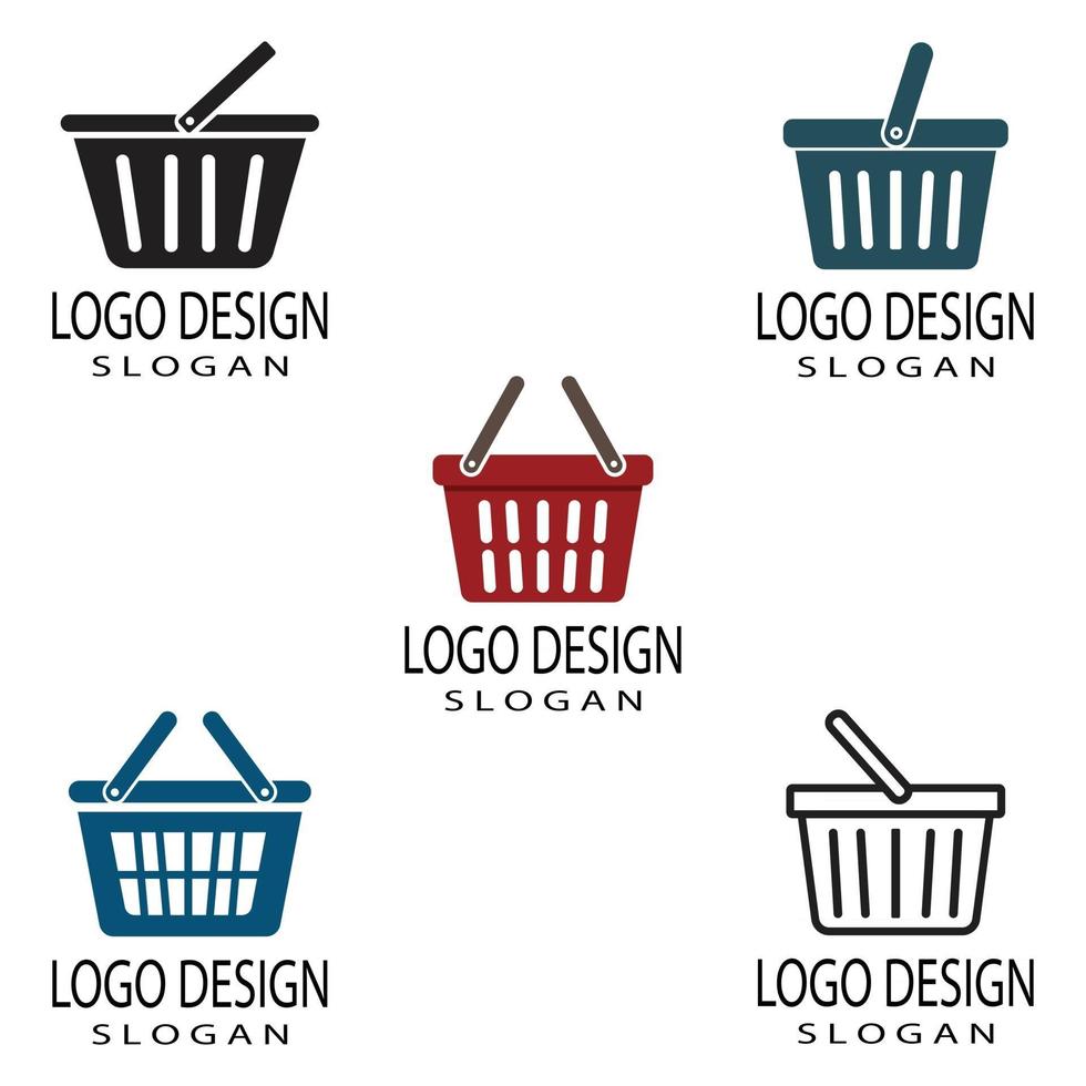 Cesta de la compra y el carrito de la compra logo plantilla vector ilustración diseño