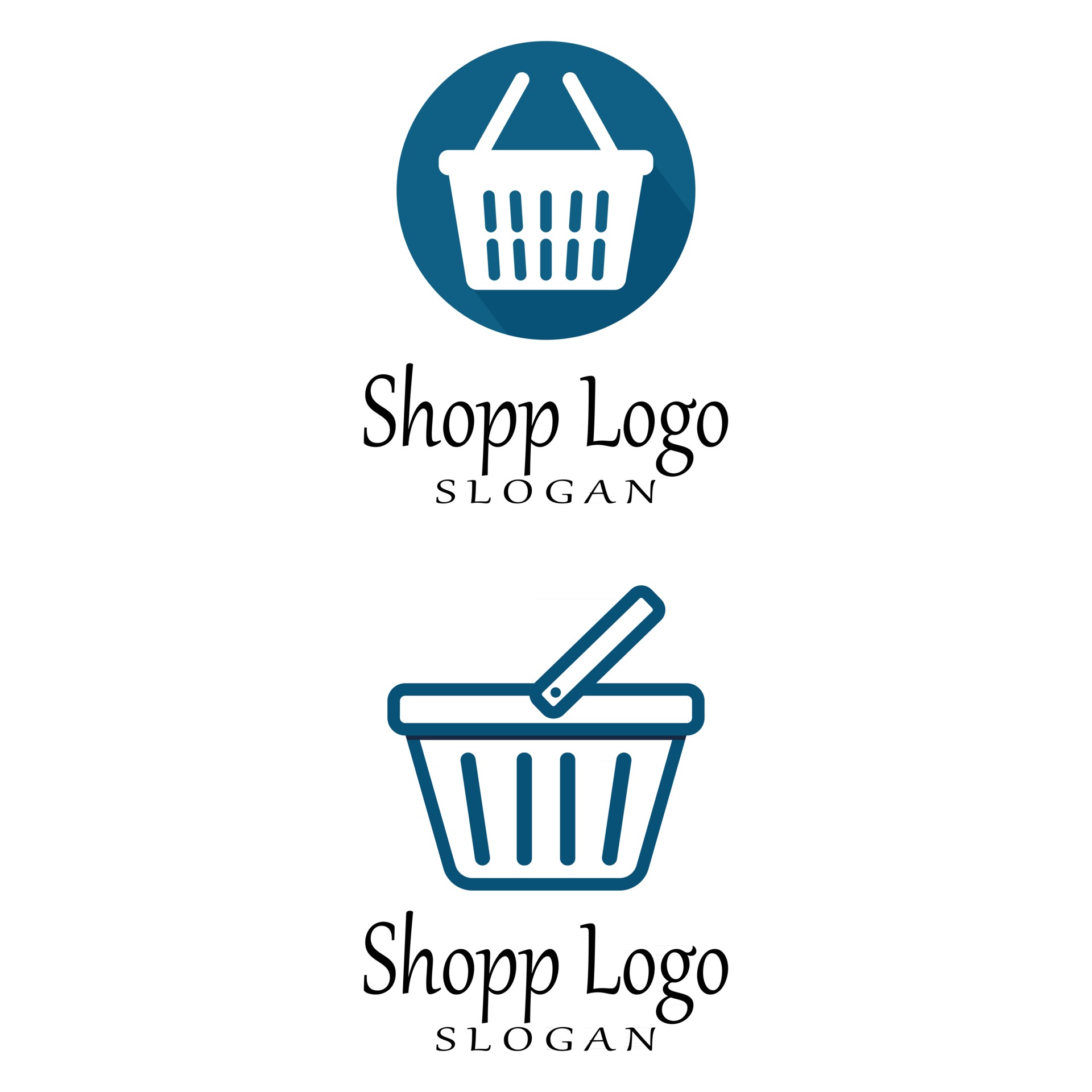 Basket store and Shopping Cart Logo vector Template Illustration Design