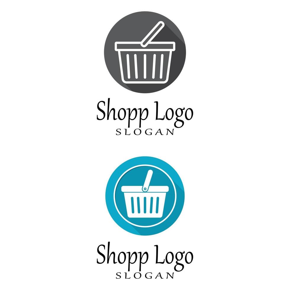 Basket store and Shopping Cart Logo vector Template Illustration Design