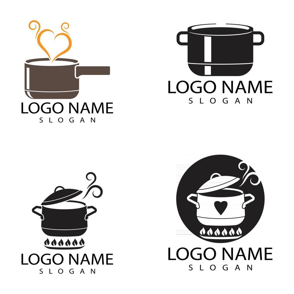 Saucepan Icon Logo Vector template and Symbol