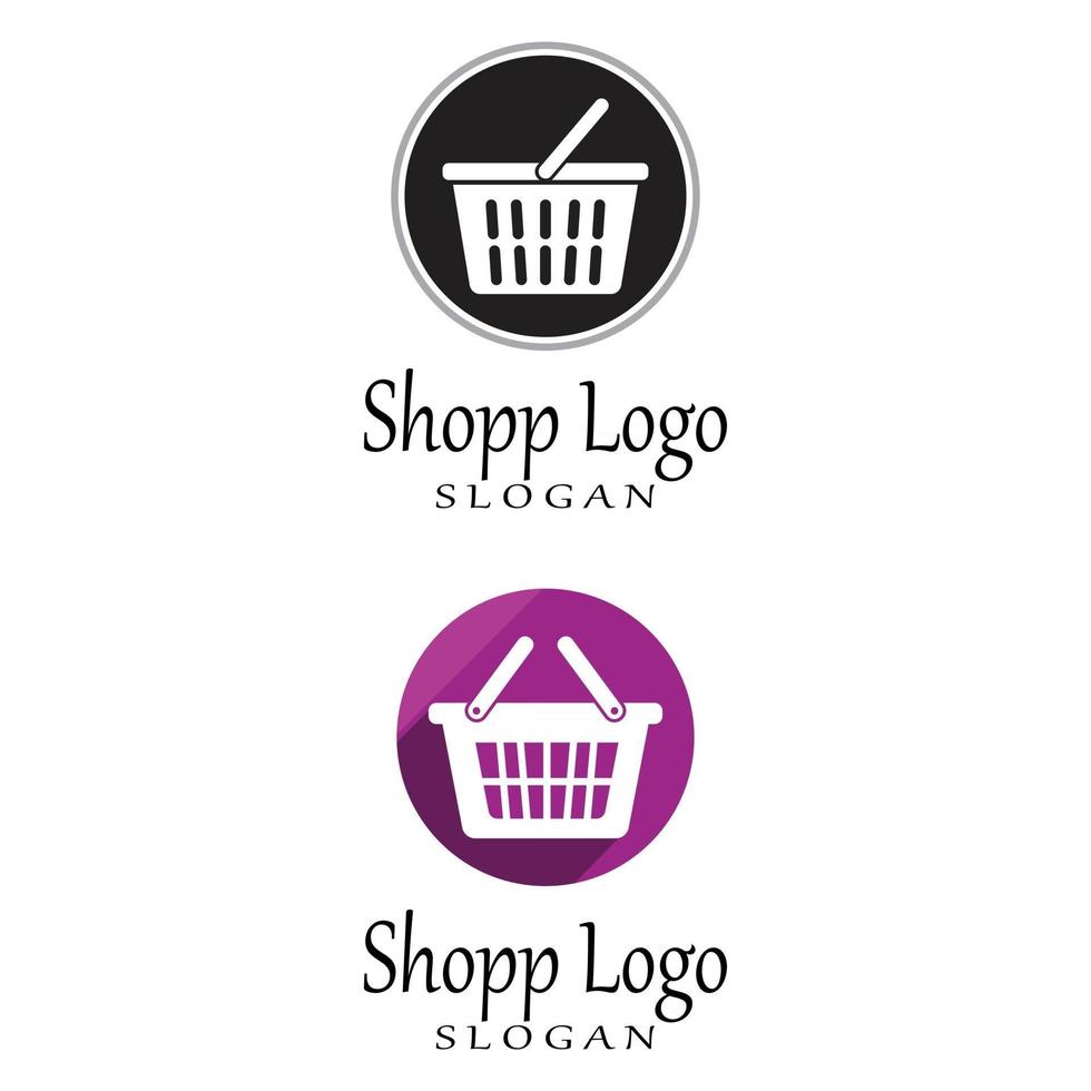 Basket store and Shopping Cart Logo vector Template Illustration Design