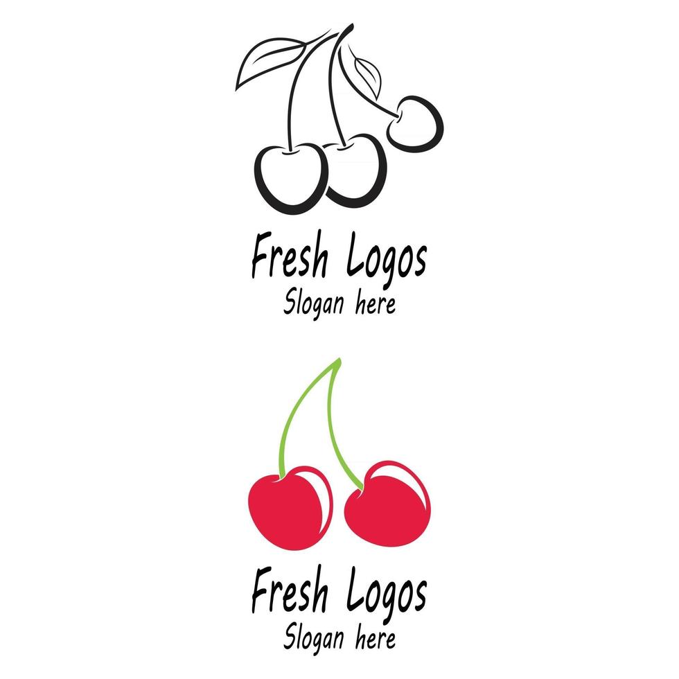 Cherry logo template design illustration vector