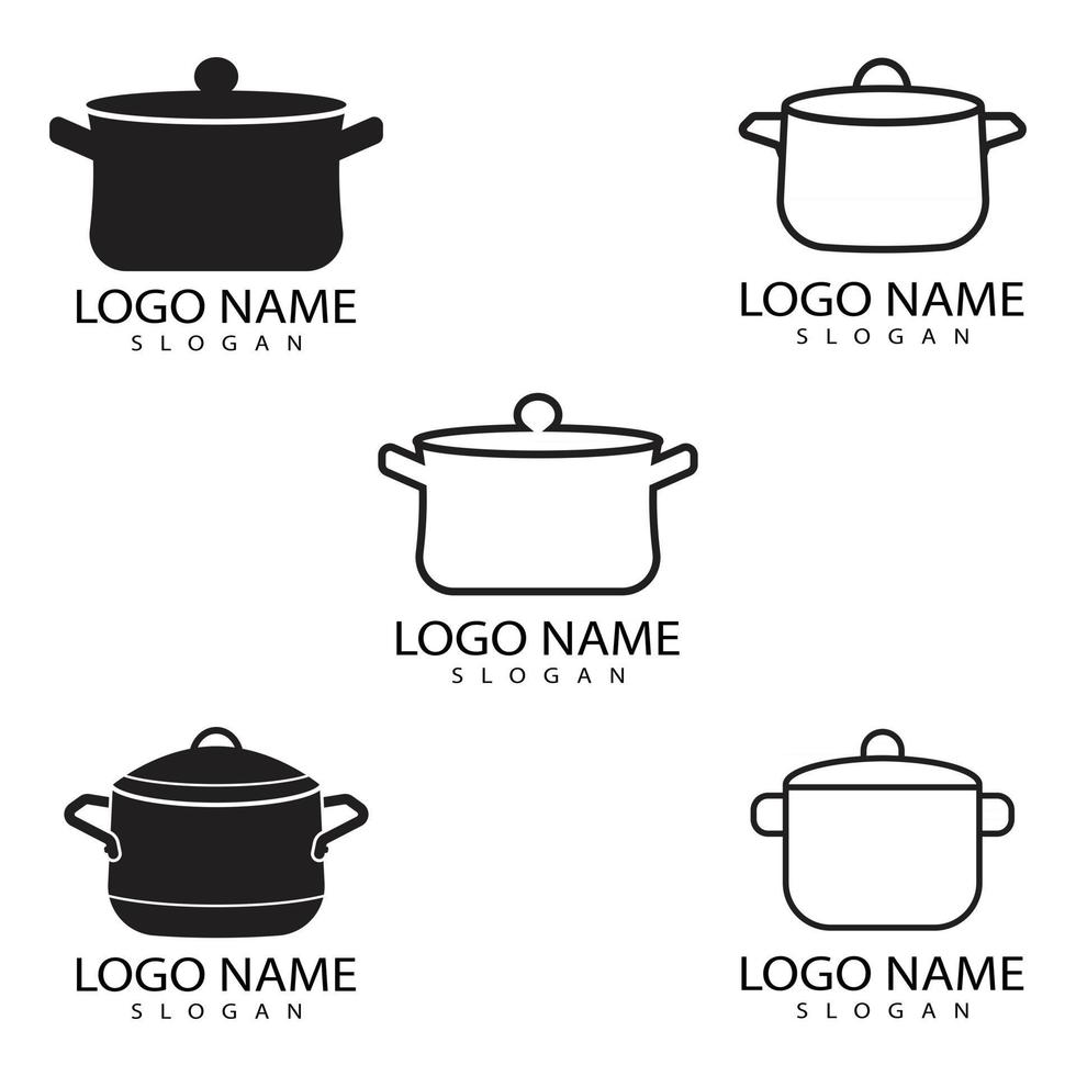 Saucepan Icon Logo Vector template and Symbol