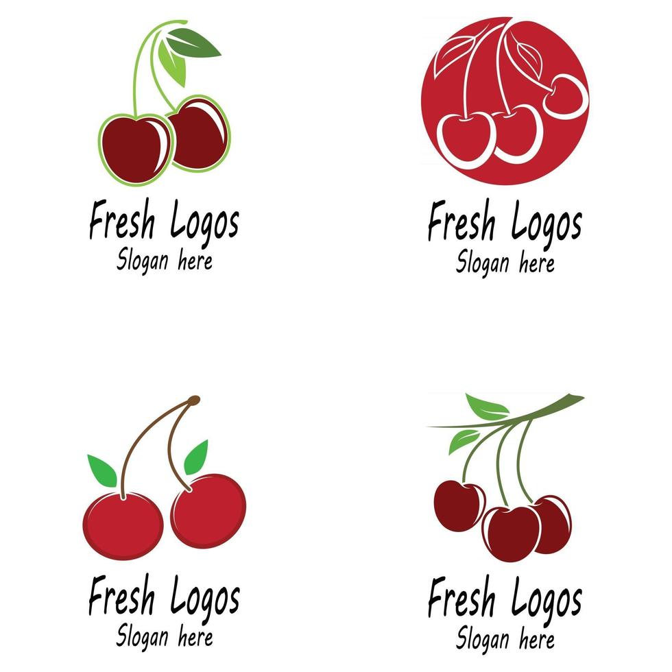 Cherry logo template design illustration vector