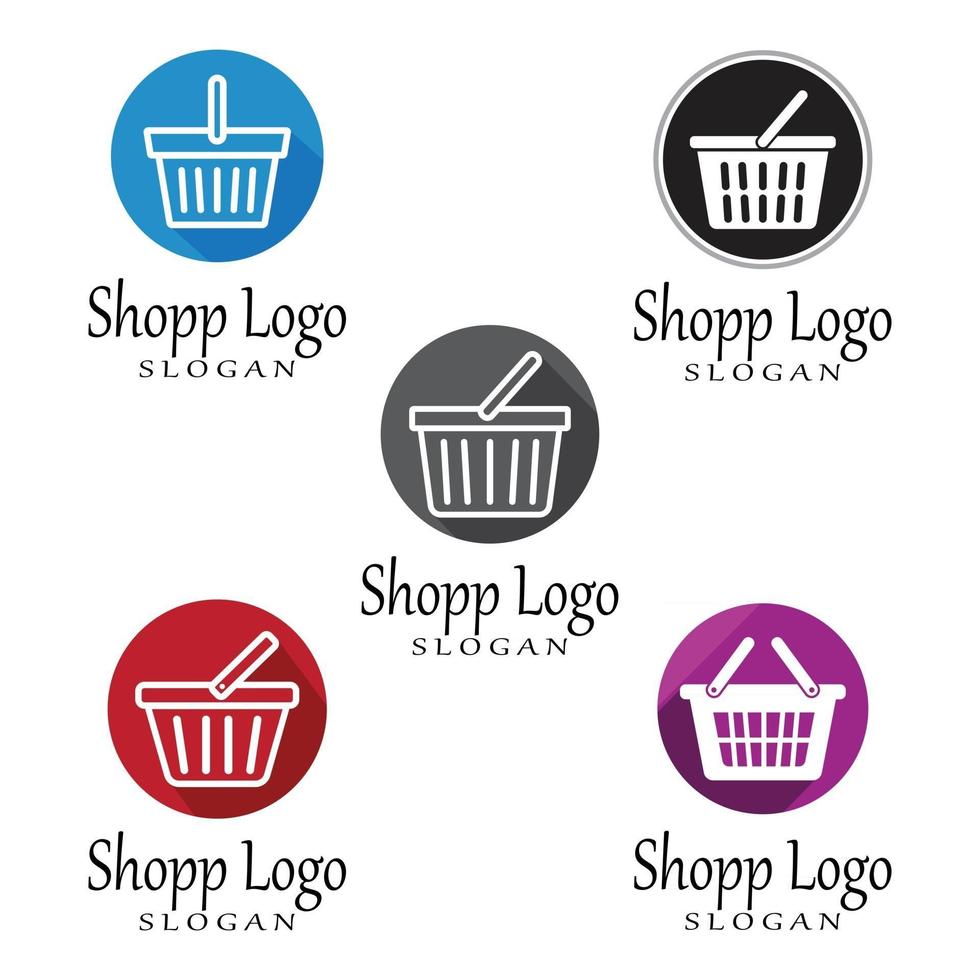 Basket store and Shopping Cart Logo vector Template Illustration Design