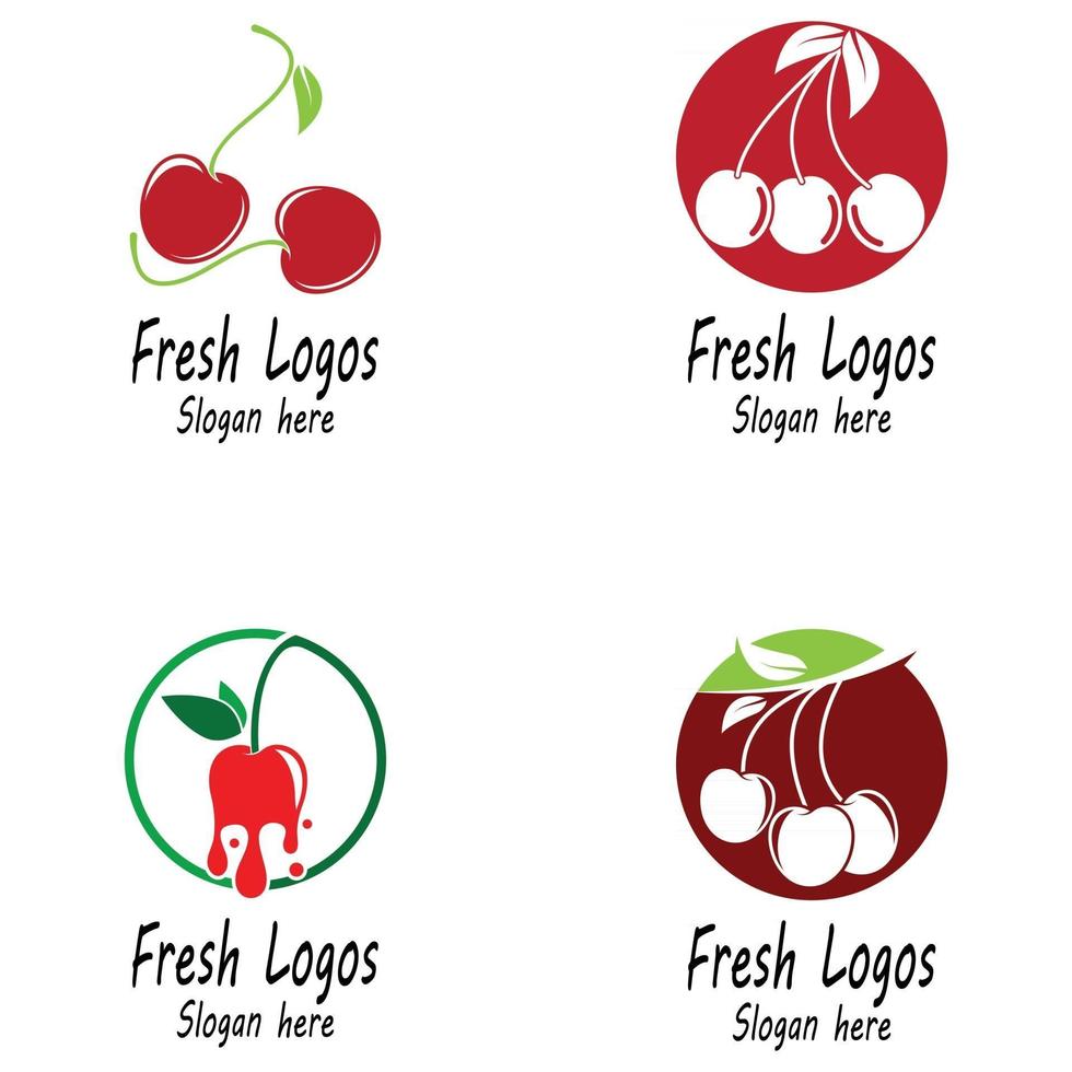 Cherry logo template design illustration vector