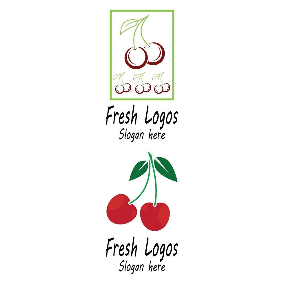 Cherry logo template design illustration vector