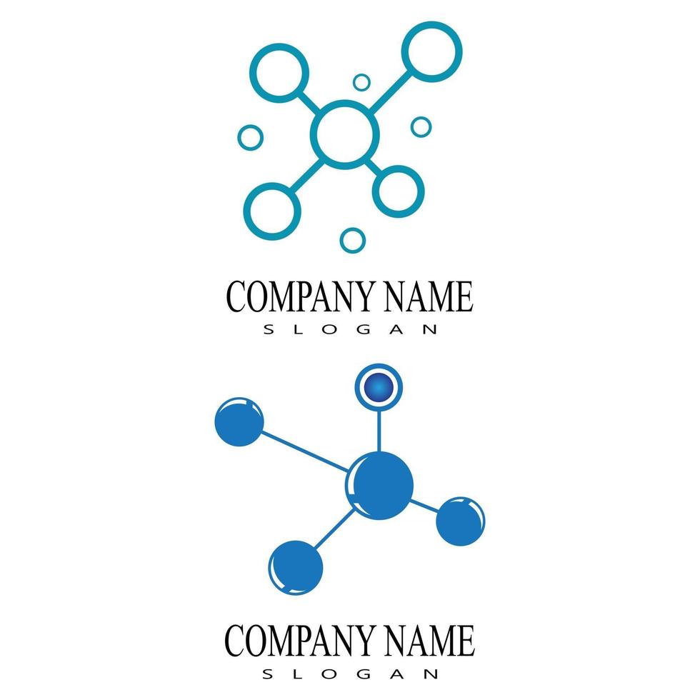 Plantilla de logotipo de símbolo de molécula, diseño de ilustraciones vectoriales vector