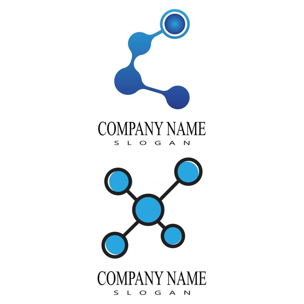 Plantilla de logotipo de símbolo de molécula, diseño de ilustraciones vectoriales vector
