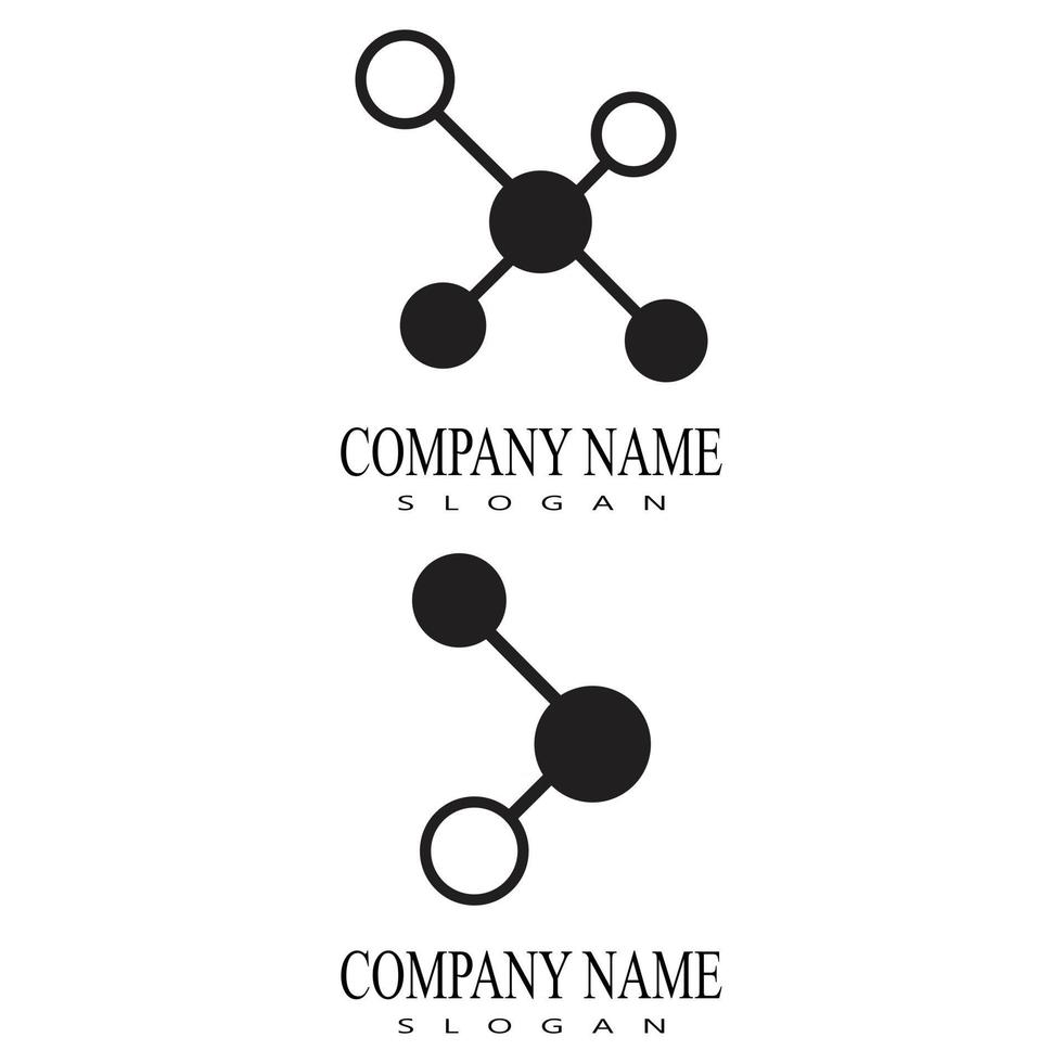 Plantilla de logotipo de símbolo de molécula, diseño de ilustraciones vectoriales vector