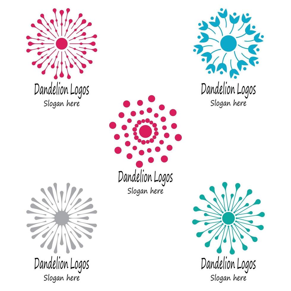 Dandelion vector icon design template