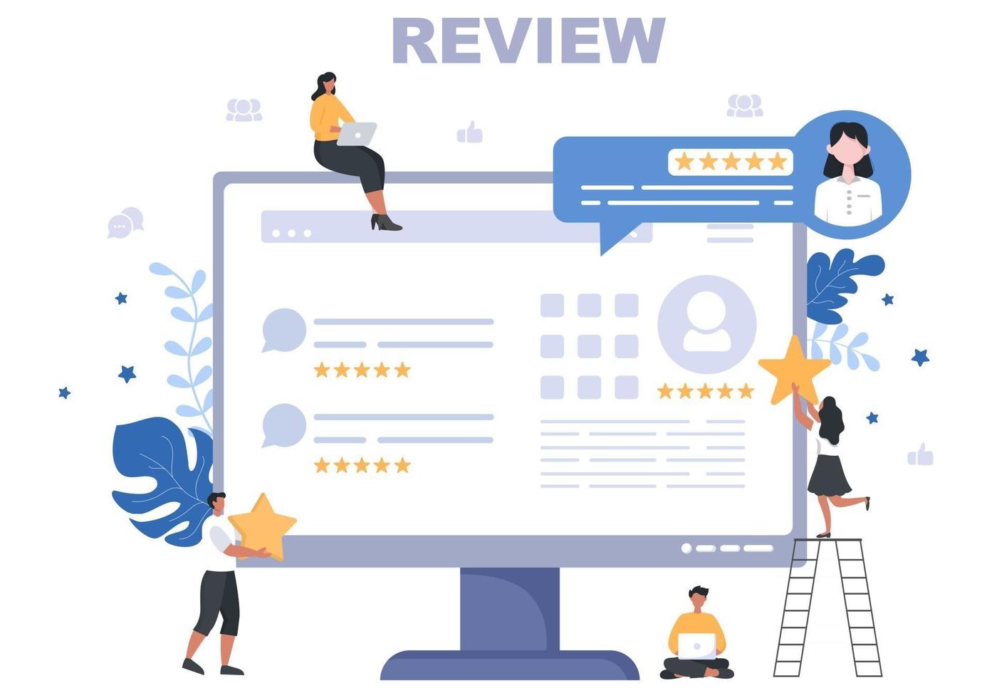 Review Customer Giving Star Illustration vector