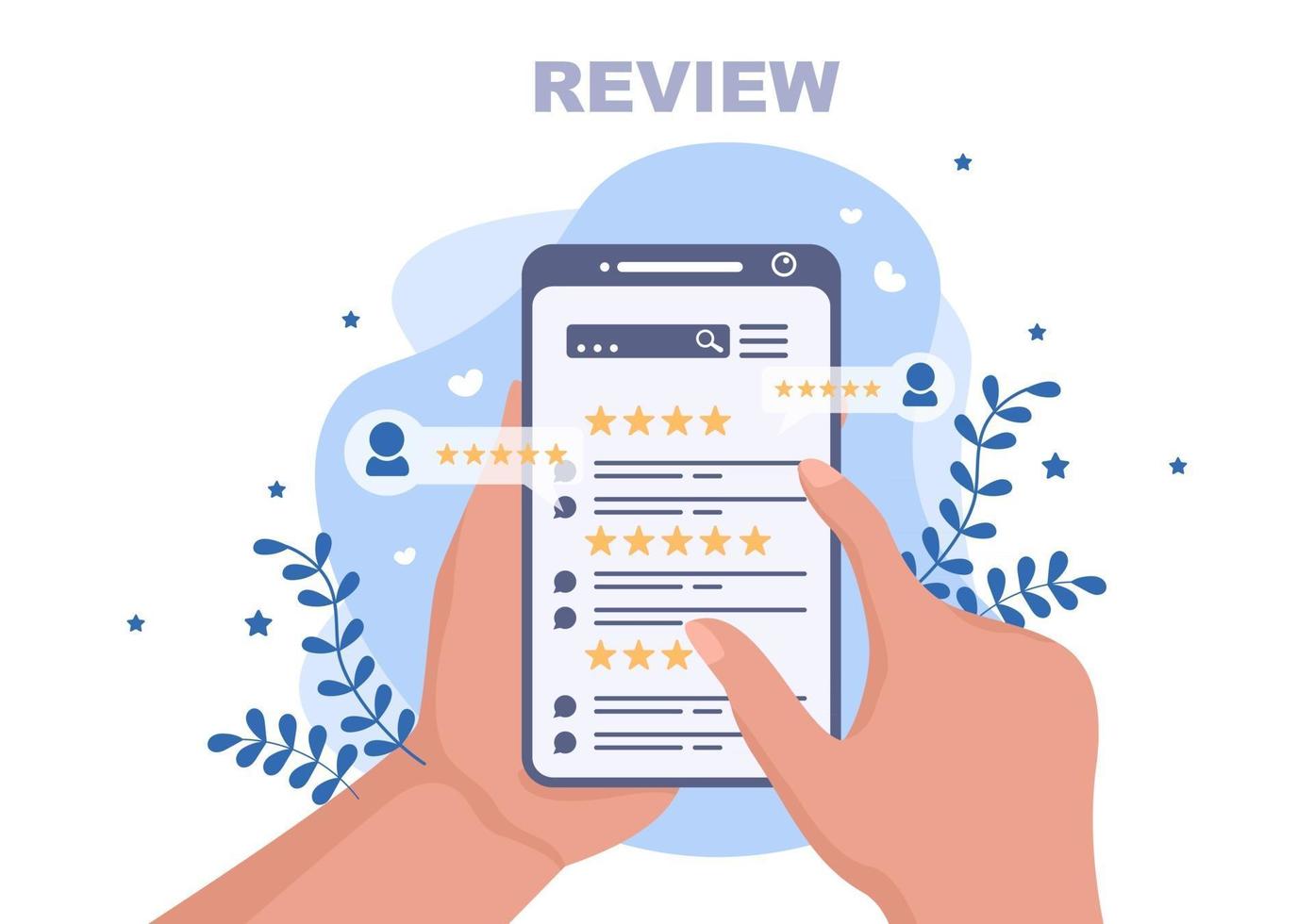 Review Customer Giving Star Illustration vector