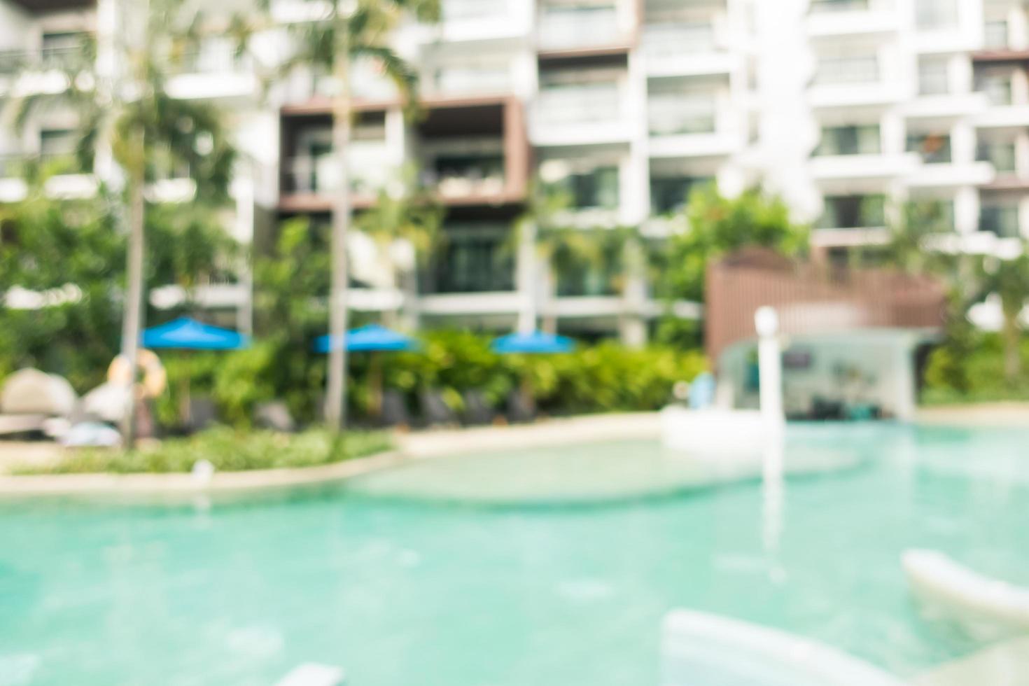 Abstract blur and defocused swimming pool in hotel and resort photo